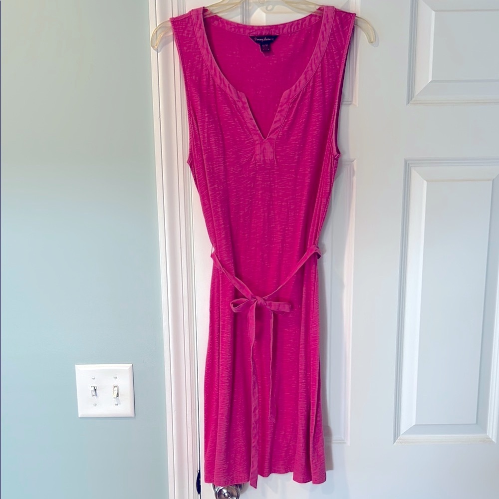 Tommy Bahama Pink Sleeveless V-Neck Midi Sundress